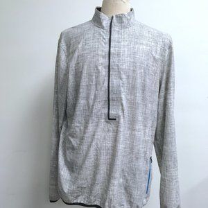 LULULEMON gray tweed windbreaker shirt zip top L
